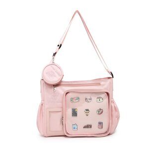 6613 Ita Bag Kawaii Canvas Pin Display Purse Crossbody Shoulder Bag